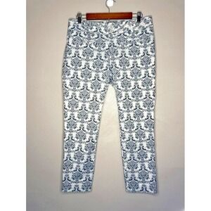 Anthropologie Size 8 Cartonnier Charlie Ankle Pants Jacquard Brocade Damask